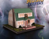 Elm Street House Diorama with Bluetooth Speaker, Inspired by Elm Street, Phone-Stand Movie & Music Experience, Sound-Responsive Lights