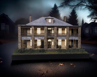 Inspired by Texas Chainsaw Massacre 2003, Horror Movie House Handmade Diorama, Limited Edition Collectible Model, Miniature Horror House