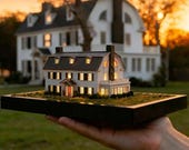 Custom House Replica Miniature: Personalized Architectural Model Gift with LED Light