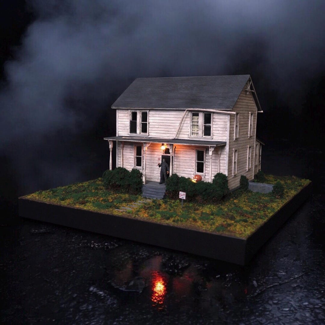 Myers House Replica, Halloween Movie Art, Handmade Horror Movie House ...