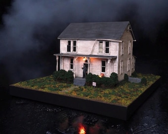 Myers House Replica,Inspired by Halloween Movie , Handmade Horror Movie Miniature House Diorama, Slasher Film, Limited Edition Collectible