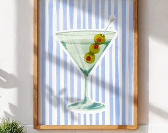 Dirty Martini Printable Art | Chic Coquette Bar Cart Decor (PNG Digital Download)