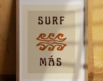Minimalist Beach House Decor, Boho Ocean Art, Wave Print - Digital Download
