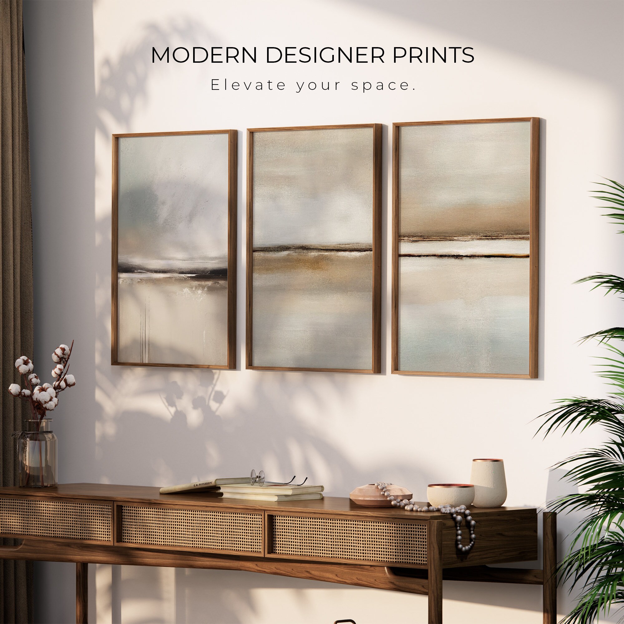 Set of 3 | Modern Art | Simple Neutral | Wall Art | Pastel Nordic ...