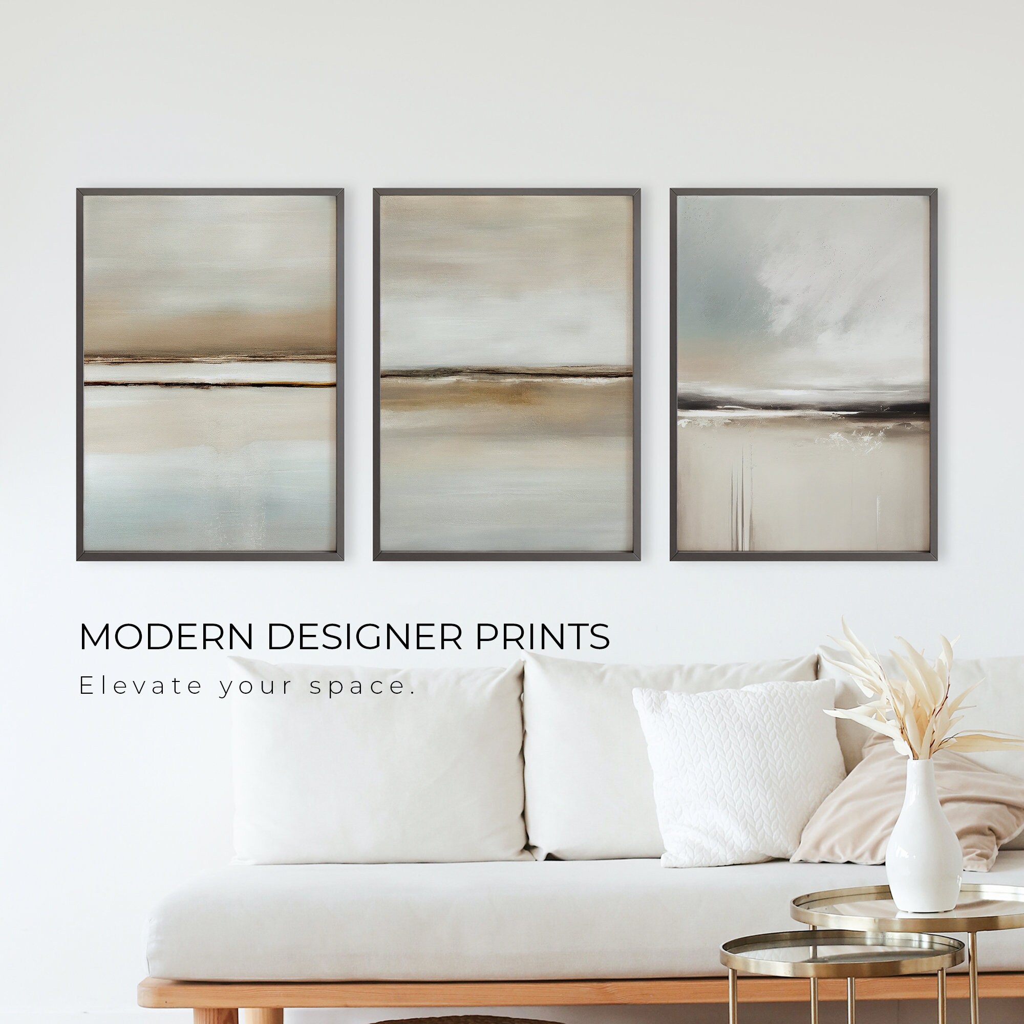 Set of 3 | Modern Art | Simple Neutral | Wall Art | Pastel Nordic ...