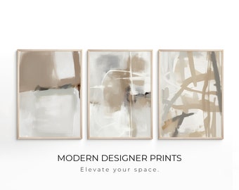 Set of 3 | Modern Art | Simple Neutral | Wall Art | Pastel Nordic Prints | Simple Abstract Art | Minimalist | Modern Contemporary | Beige