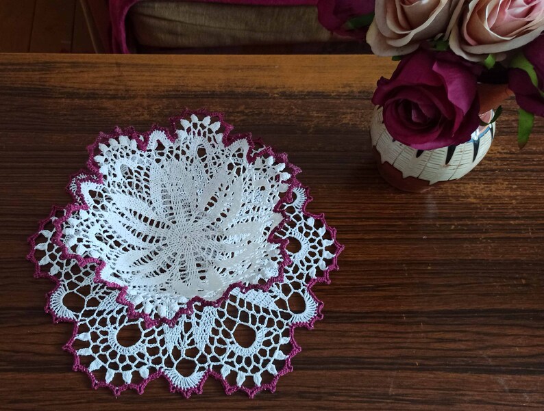 Set of Lace Crochet Doily and Lace Crochet Doily Bowl Etsy
