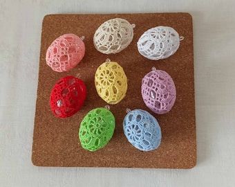 Set of 8 Lace Crochet Easter Eggs