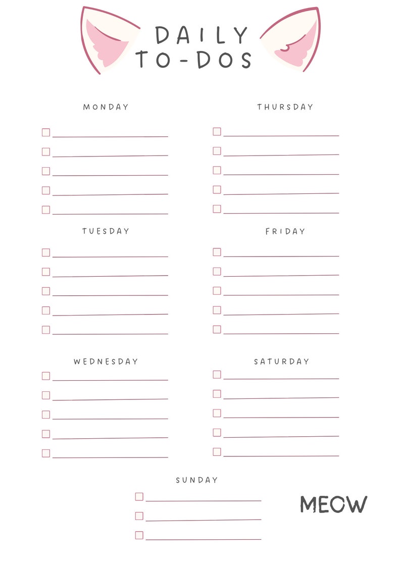 Cute To Do List Printables Blank To Do List Printable To Do List 