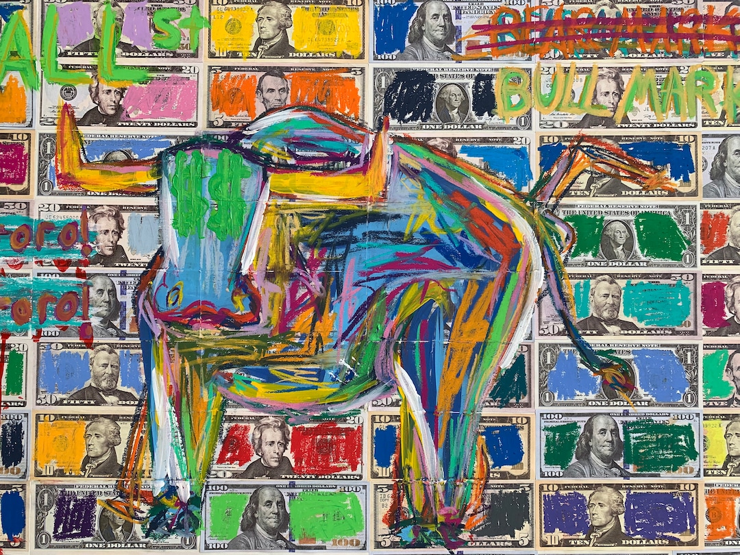 Bull of Wall Street Painting on Canvas 24x36 Etsy