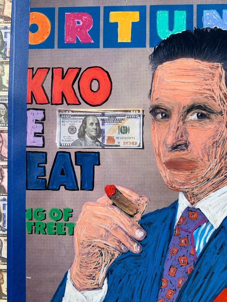 Gordon Gekko Wall Street Painting Collage on Canvas 24x30 Etsy