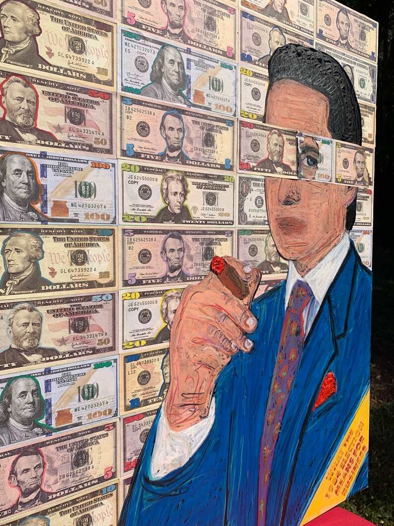 Gordon Gekko Wall Street Painting Collage on Canvas 24x30 Etsy