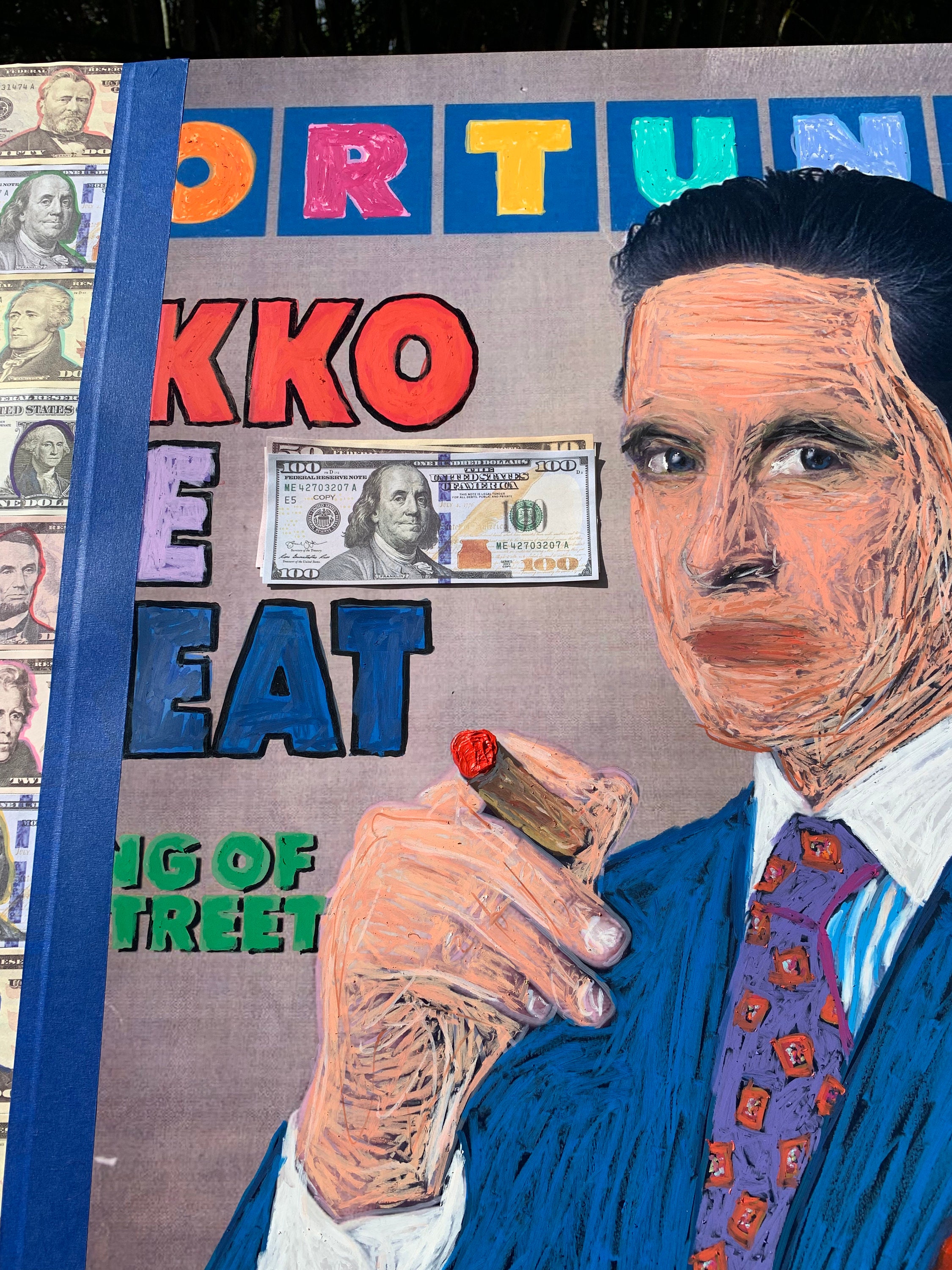 Gordon Gekko Wall Street Painting Collage on Canvas 24x30 Etsy