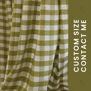 Custom Plaid Curtains, Farmhouse Style Drapes, Checkered Window Curtains for Living Room or Kitchen