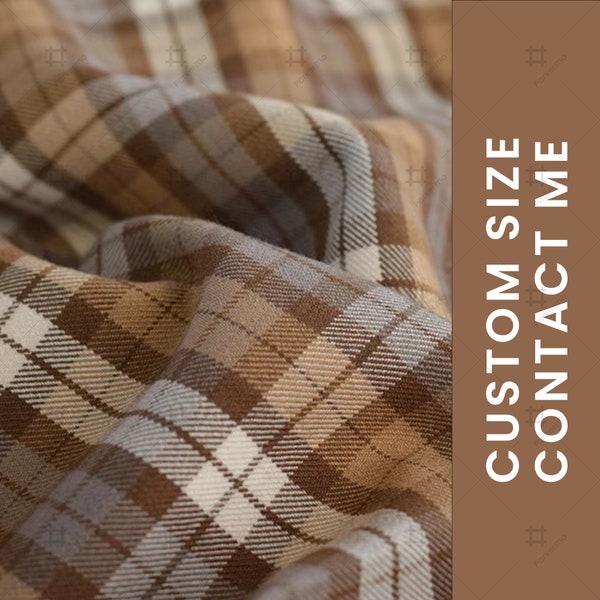 Tissu écossais vintage marron chaud, infroissable et extensible dans quatre directions, tissu pour costumes, pantalons, manteaux, mètre carré