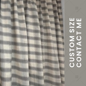 Custom Plaid Curtains, Checkered Window Drapes, Modern Farmhouse Style Curtains for Living Room or Bedroom