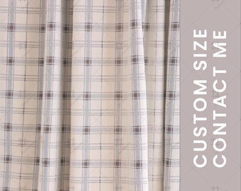 Thickened Double-Sided Jacquard Plaid Curtain, Minimalist Japanese Style Drapes, Modern Curtains, Customizable Drapes