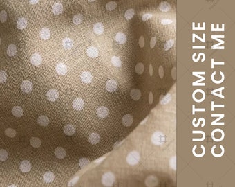 Cotton Linen Polka Dot Fabric, Tablecloths Fabric, Custom Curtains Fabric, Handcrafted Fabric, By The Hard Yard