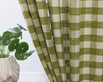 Rideaux Vichy Carreaux Rouge Blanc Cuisine 117 X 122 Cm + Attaches Inclus