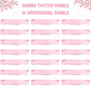 Sakura Themed Twitch Panels | Pink | Cherry Blossom Floral Pink Set | Pink Aesthetic Girlie Soft Sakura Floral