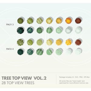 Tree top view| VOL2 | Tree vector | 28 top view trees | Instant download tree vector files in PNG SVG EPS and Adobe Illustrator