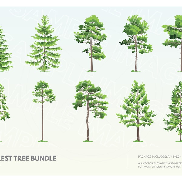 Small Tree Vector Files GraphicToolCorner - Etsy