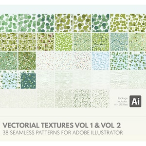 ベクターテクスチャ | コンプリートパック | 38種類のシームレスパターン | 幾何学模様 | Adobe Illustrator用ベクターテクスチャを今すぐダウンロード