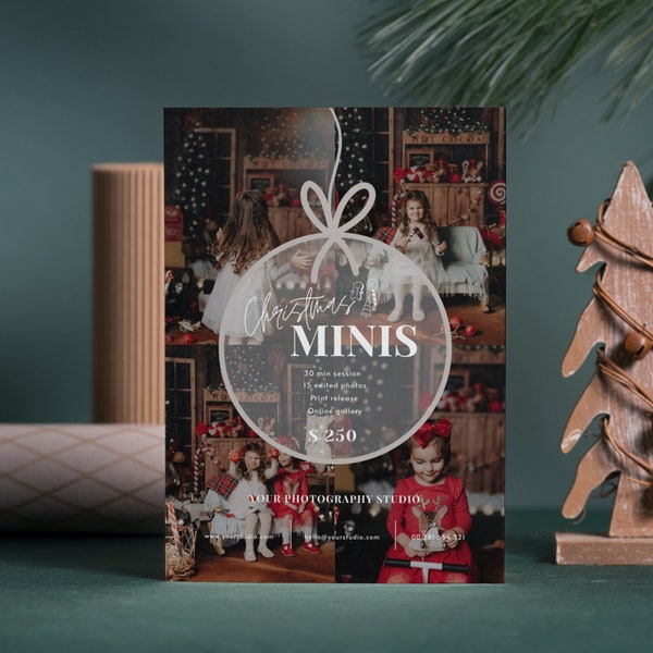 Christmas Minis Template, Photography Business, Christmas Mini Session Marketing Template, Xmass mini  Canva Template, 5x7 in