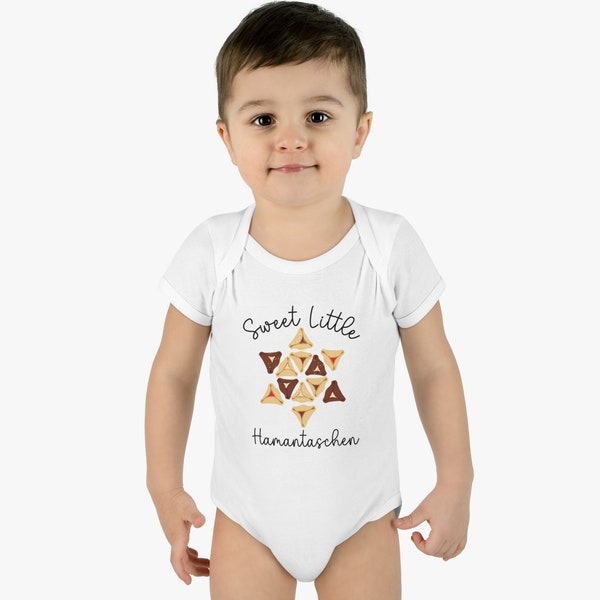 Sweet little hamantaschen, Infant Baby Rib Bodysuit, cute Purim gift, Jewish purism shirt, funny Purim costume,