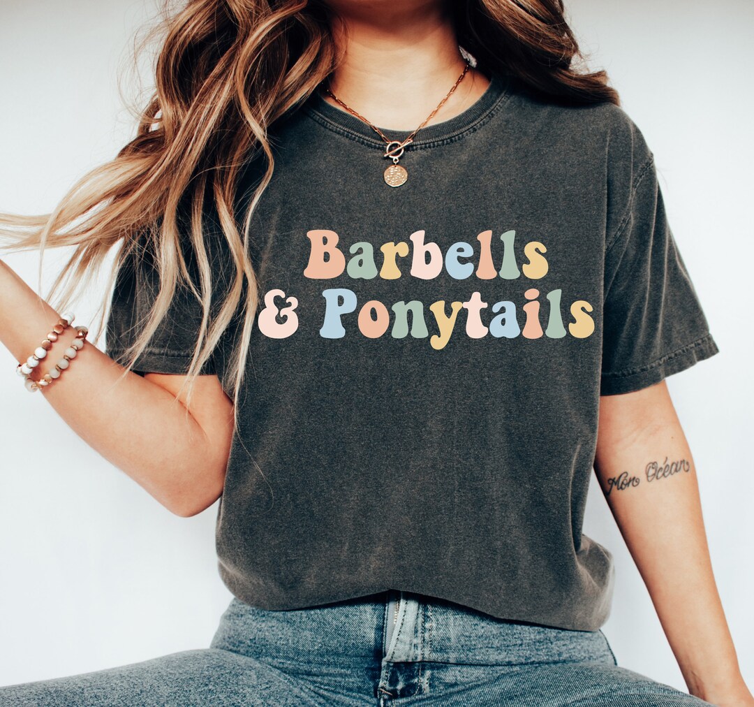 Barbells and Ponytails Tshirt Womens Fitness Shirtgym Etsy