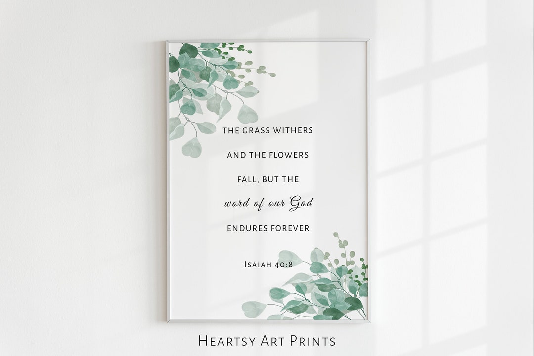 Bible Verse Printable, ISAIAH 40:8, Scripture Wall Art, Modern ...
