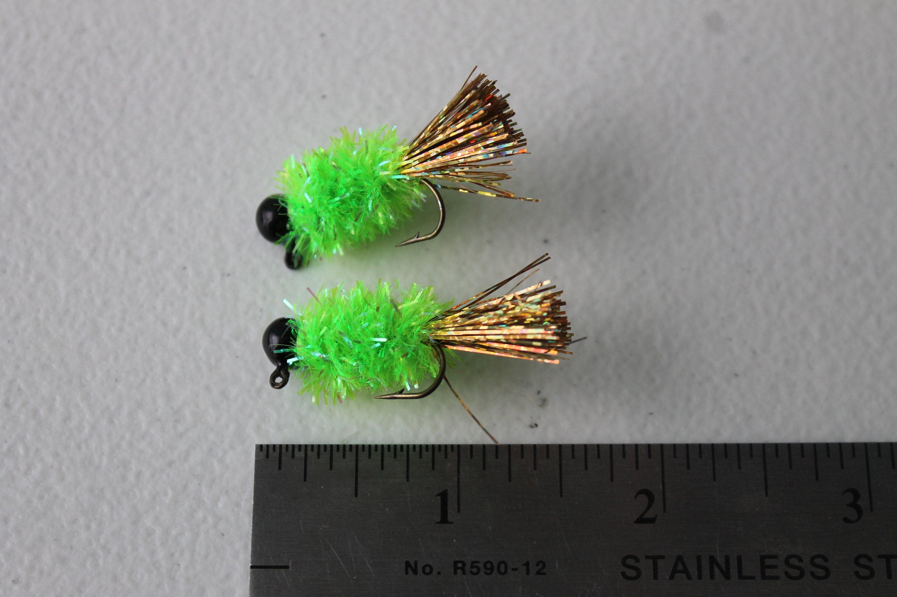 1/16oz Crappie / Panfish Jig, Black, Chartreuse, Copper 