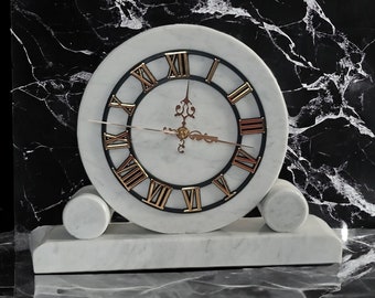 Unique Marble Desk & Table Clock Unique Standing Clock Personalized Gift or Home decoration Fireplace Clock, Christmas Present