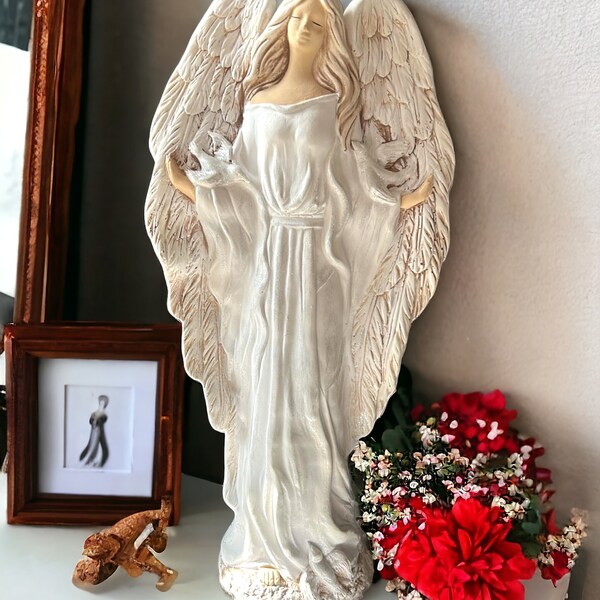 Handmade   Angel Figurine - Anniversary Gift  Or Home Decoration Mother's Day Figurine Angel Sculpture - Exceptional Gift