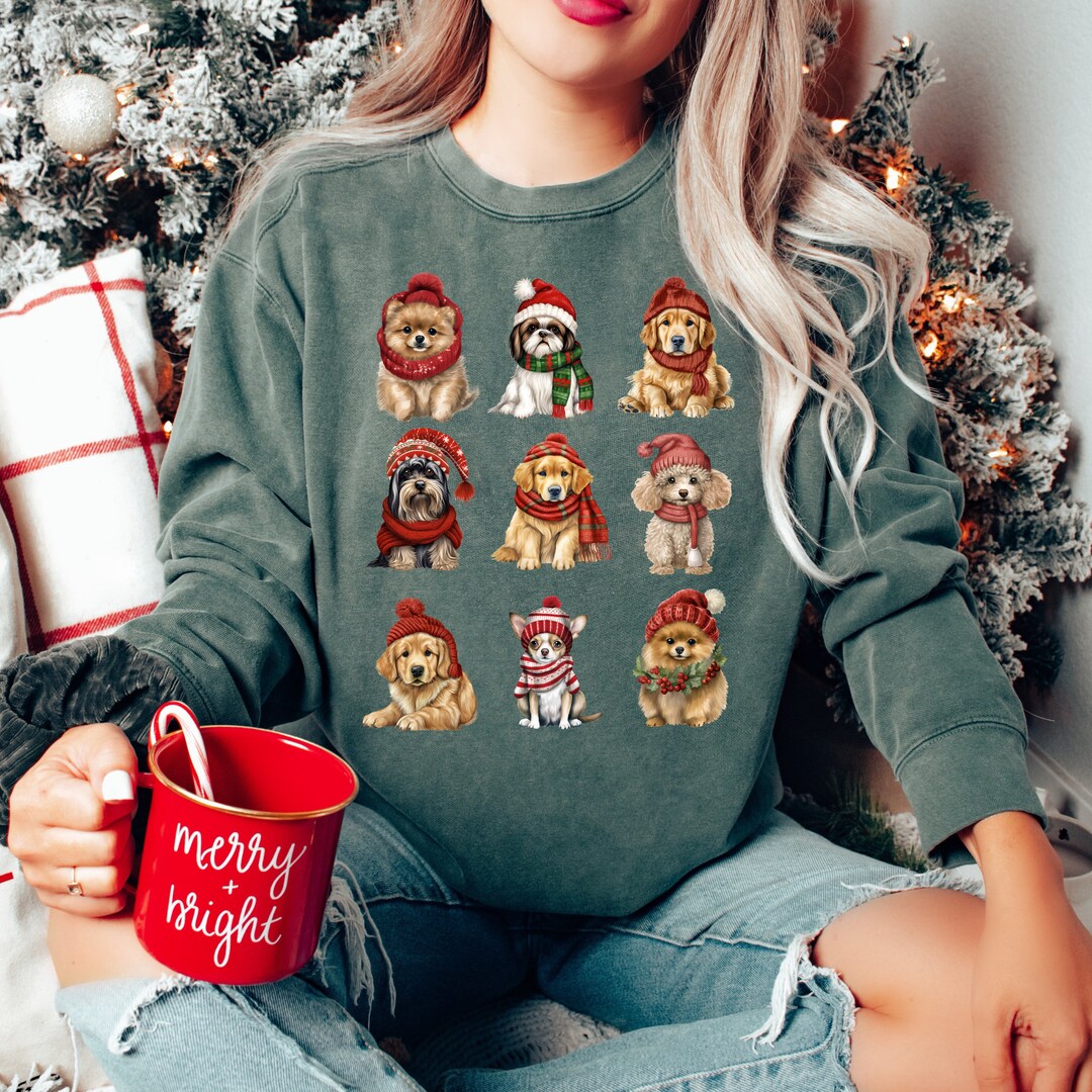 Dog Lover Christmas Sweatshirt, Comfort Colors Sweatshirt, Xmas Dog
