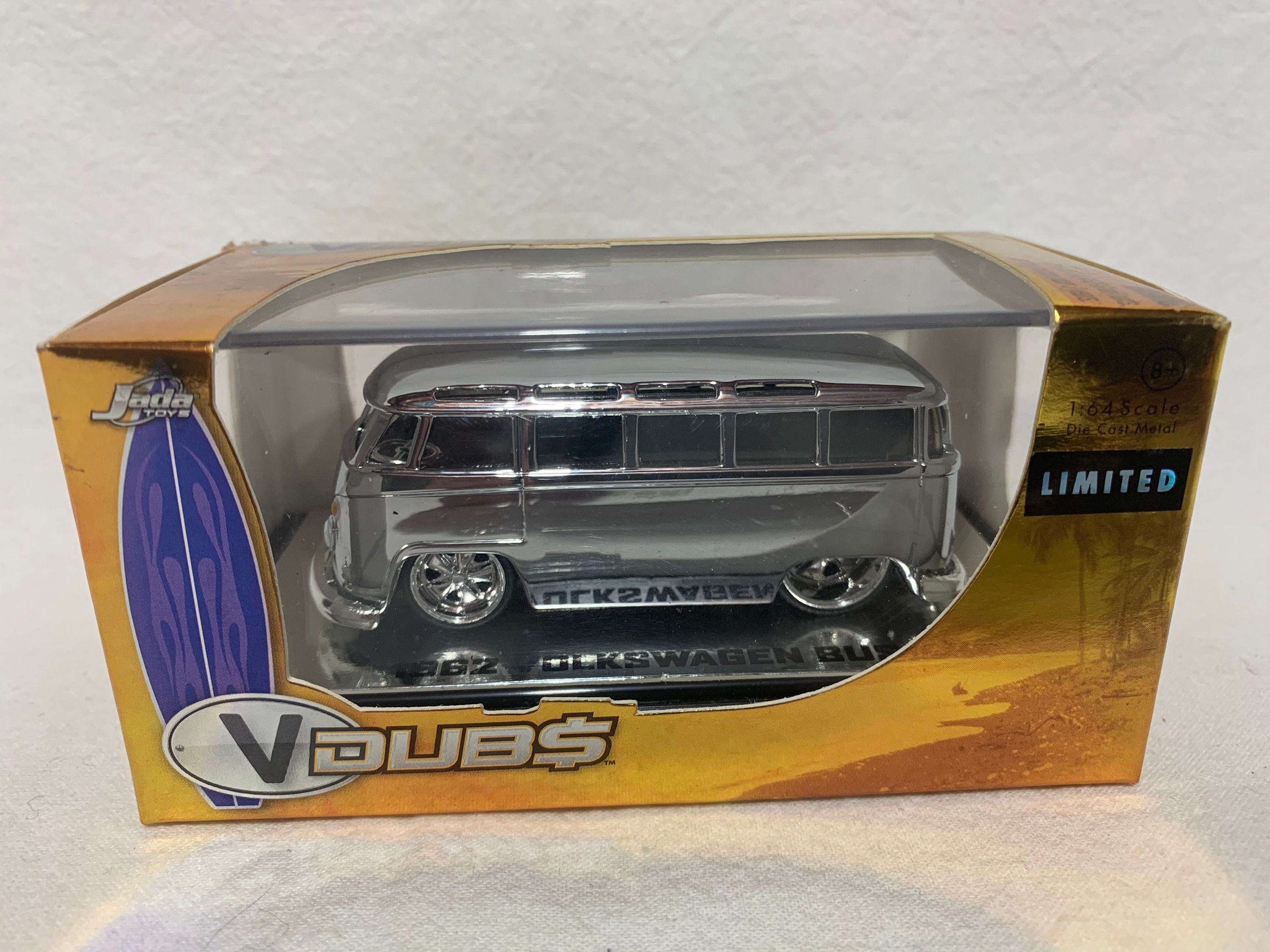 VDUBS Chrome 1:64 Scale Die-cast Metal 1962 Volkswagen Van Bus