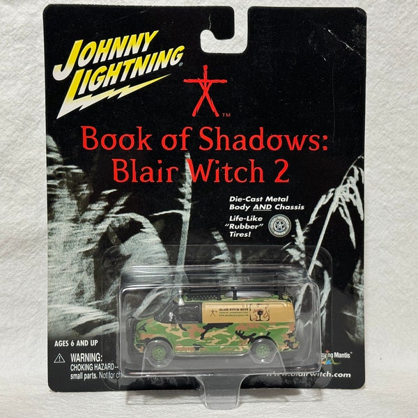 Vintage 2000 Johnny Lightning Blair Witch 2 Camouflage Witch-Hunt Van, Rubber Tires, Book of Shadows, 1:64 Die-Cast Metal Body Chassis, NIB