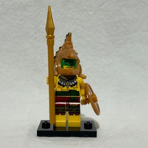 Lego CMF Minifigures Series 7 Aztec Warrior 8831-2 Complete with Accessories, Stand, Adult Owned, Excellent Condition, Fast Shipping