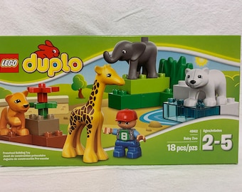 Lego Duplo 4962 Baby Zoo Preschool Toys Ages 2 5 Lego Animals Giraffe Elephant Polar Bear Lion Cub Minifigure Retired Rare Vintage 2006 Etsy