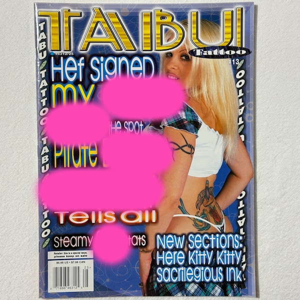 Rare Vintage 2001 Tabu Tattoo Magazine, #13 Volume 2 Number 25, Art & Ink Enterprises, Pre-Owned, Excellent Condition, Fast Shipping