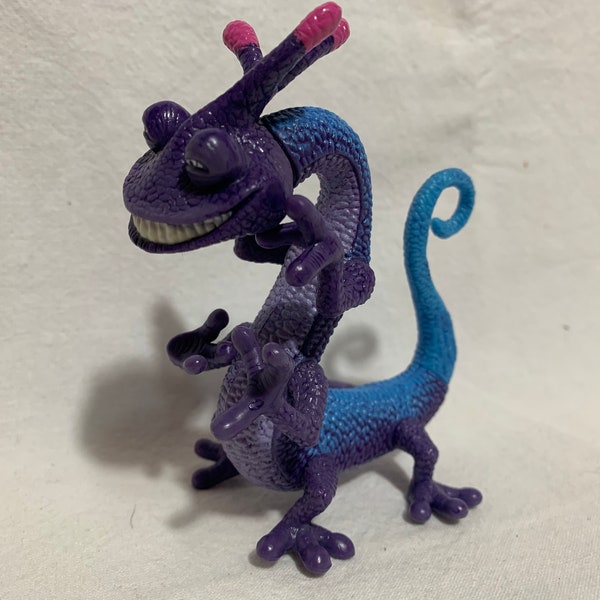 Vintage Monsters Inc Randall Boggs from 2001 Disney Pixar Movie PVC Figure, McDonald's Toy, Teeth Glow in the Dark, Used Good Condition