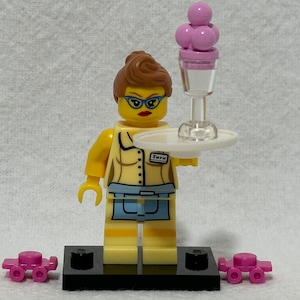 Lego Diner Waitress Minifigure 71002-13 CMF Series 11, Retired, Includes Accessories Stand Instructions, Mint Condition, Adult Collector