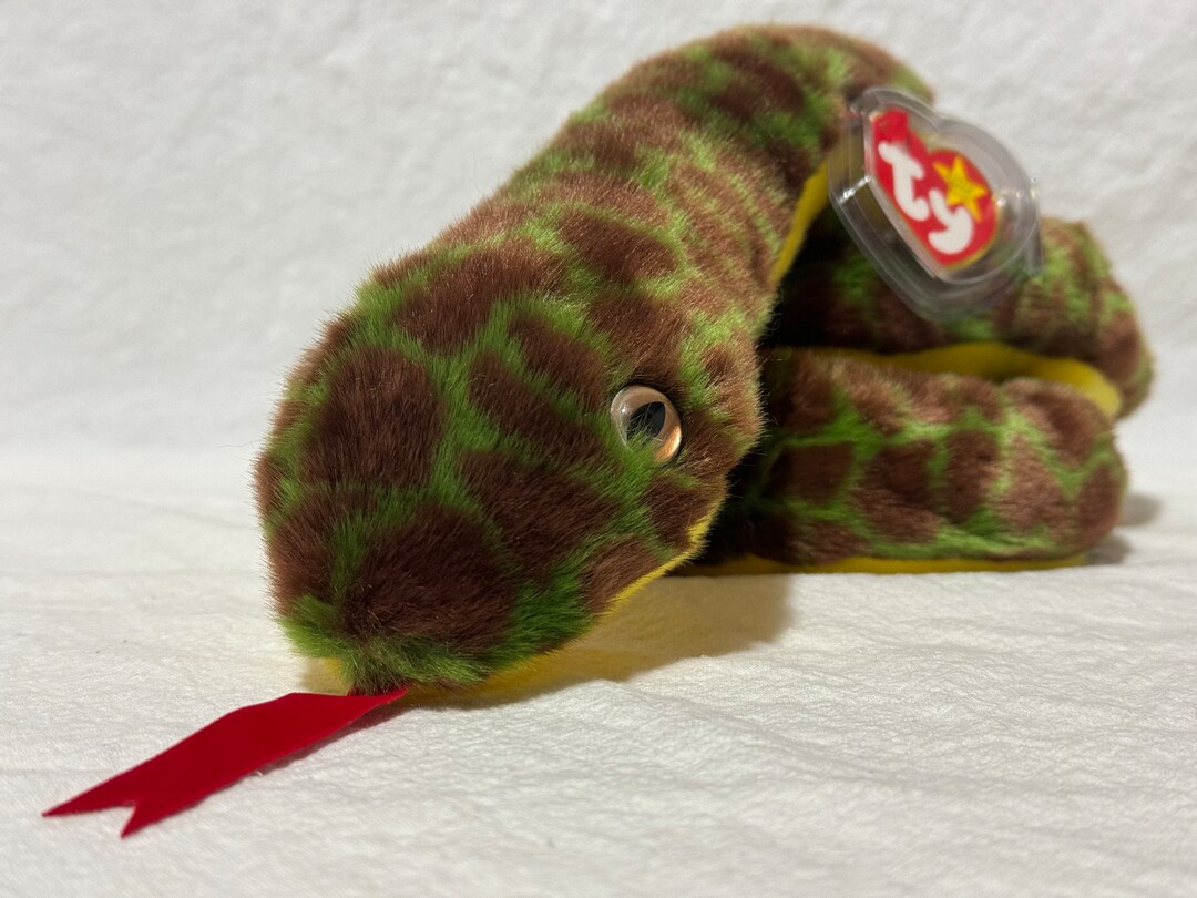 Vintage TY Beanie Buddies Slither the Snake Beanbag Plush Stuffed