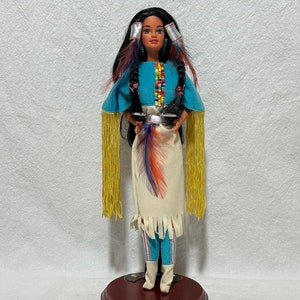 Vintage 1993 Barbie Native American Indian Doll 11609, Includes Outfit Ring Earrings, Pre-Owned, Excellent Condition, Braids Intact