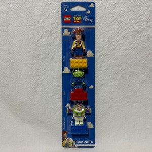 Lego Toy Story Minifigure Magnet Set 852949, Woody Alien Buzz Lightyear, Disney Pixar, New in Box Factory Sealed NIP, Retired, Fast Shipping