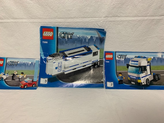 Lego City Mobile Police Unit 7288 Pre owned Complete Set 408 Pieces 3 Minifigures Instructions NO Box Car Truck Motorcycle Retired 2010 Etsy