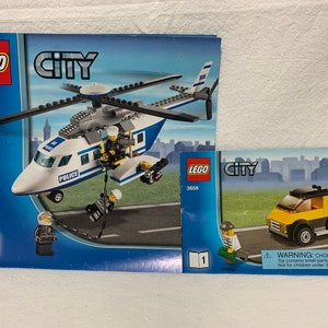 Lego City Police Helicopter 3658 Pre Owned Complete Set 237 Pieces 4 Minifigures Instructions NO Box Retired 2011 Fast Shipping