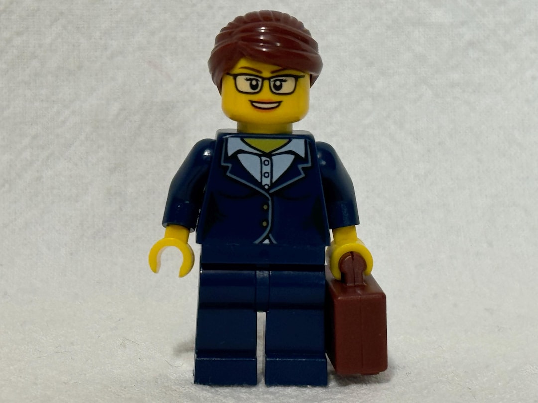 Lego Business Woman Minifigure With Glasses and Briefcase Accessory From  Set 60134 Fun in the Park, Retired, Mint Condition, Fast Shipping