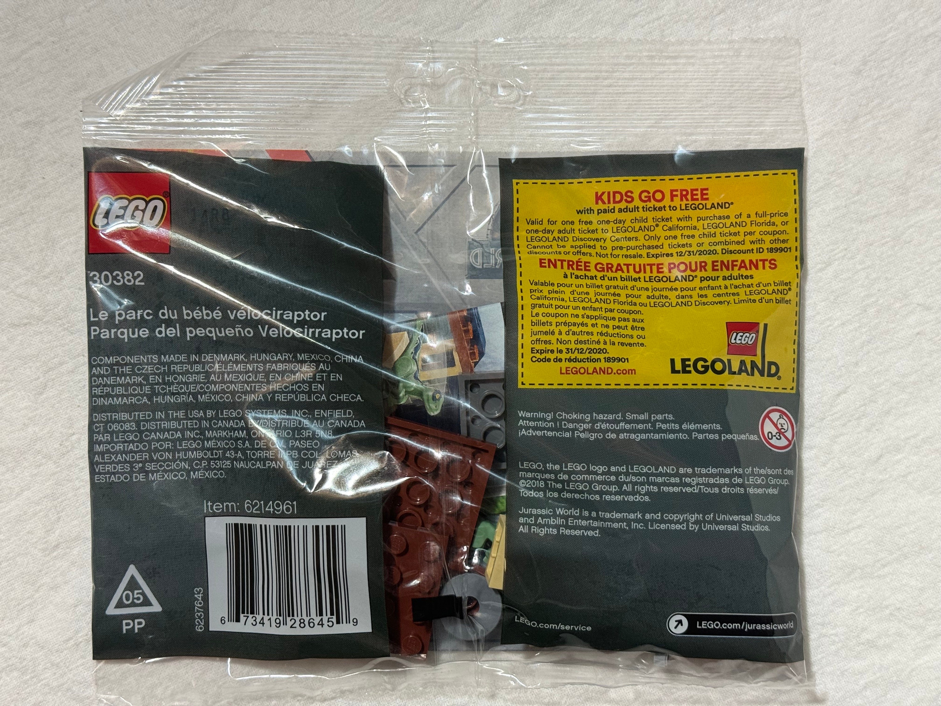 Lego 30382 Baby Velociraptor Playpen 48 Pieces Retired Jurassic World Dinosaur Brand New in Factory Sealed Polybag NIP Fast Shipping Etsy