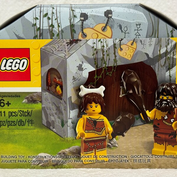 Lego 5004936 Iconic Cave, 11 Pieces, Promotional Caveman Cavewoman Minifigures, Retired, New in Box, Factory Sealed, Fast Shipping